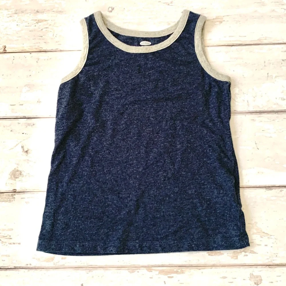 Old Navy 4T Navy Blue Tank Top Kids Toddler Sleeveless Shirt Like New Size 4